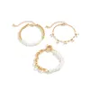 3st/Set Elegant Imitation Pearl Tassel Pendant Chain Armband till hands för kvinnor Goth Charm Beaded Bangles par smycken