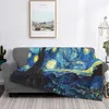 Deken Kunst Deken Sterrennacht Wollen Deken Super Zacht Beddengoed Sofa Pluche Deken Cadeau Slaapkamer Decor R230617