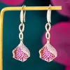 Серьги Серьги Soramoore Известный дизайн Rose For Women Multibic Zirconia Dubai Bridal Dewelry 2023 Летняя вечеринка