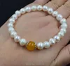 Bangle Freshwater Pearl White Near Round Jades 10mm 8-9mm Nature Bracelet 7.5inch Wholesale Bead Gift FPPJ