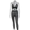 Women's Two Piece Pants Girl Night Club Style Women's Clothing 2023 Sexy Backless Navel See-through Wrapped Chest Neck Suit Sweet