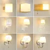 Wall Lamps E27 Lamp Simple And Creative Bedroom Bedside Crystal Lights Sconce Light Gold/Sliver For Home Ligting