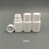 100pcs 10ml 10cc 10g small plastic containers pill bottle with seal cap lids, empty white round plastic pill medicine bottles Gfitf