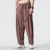 Broek Japan Stijl Streetwear Mannen Harembroek Casual Losse Katoen Linnen Wijde Pijpen Broek Man Jogger Broek Plus Size M6XL 7XL