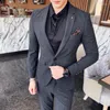 Herrenanzüge Jacke Hose Zweiteiliger Blazer Mantel Hose One Button Frühling Herren Business Slim Anzug Sets Hochzeitskleid