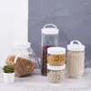 Storage Bottles Kitchen Transparent Food Container With Lids Sealing Pot Cereal Grain Bean Rice Sealed Plastic Milk Powder Jar C6UE