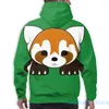 Sweats à capuche pour hommes Sweat pour hommes pour femmes Funny Lesser Panda Red Print Casual Hoodie Streatwear