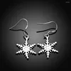 DANGLE ORCRINGS FACTORY SALES 925 Sterling Silver for Women عالي الجودة للمجوهرات المجوهرات Snowfly Snowflake هدية عطلة