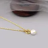 Catene Collana scintillante in argento sterling 925 per donna Placcato oro Moda alla moda Girocollo di perle Gioielleria raffinata Regalo per feste di matrimonio