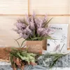 Flores decorativas 7 cabeças artificiais lavanda cauda grama buquê de noiva decoração de casamento casa guirlanda de natal álbum de recortes