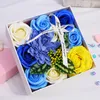 Decorative Flowers & Wreaths Beautiful Colored Soap Flower Gift Box Plant Essential Oil Bath Wedding Valentine Day Teacher Mother Rose