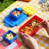 Bento Boxes Geschenken Voor Kinderen Stapelbaar Oxford Blok Baksteen Ontwerp Draagbare Verzegelde Lunchbox Kleurrijke Blokken Splitsen Kinderen Student Bento Box 230617