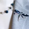 Broches BLAUWE SAPPHIRE "DRAGONFLY" BROCHE Grote Dragonfly Crystal Jas Pin Voor Vrouwen Boho Sieraden Geschenken Draak Accessoires