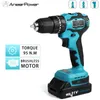 Boormachine Brushless 21V Electric Drill 3 Function Mini Cordless Screwdriver Hand Wireless Impact For Makit Liion Battery Power Tools