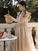 Robes décontractées Prairie Summer French Romantique Chic Dress Flying Sleeve Cottage Pour Femmes En Sweet Laceup Slim Waist Tank