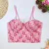 New Fashion Lace Bandeau Wears Women Sexy Sleeveless Flowers Sweet Fishbone Beaded Short Bustier Corset Crop Tops Mujer 2023