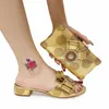 Sandals 2023 Fashionable African Wedding Party Shoes Bag Set Italian Brand Ladies Slippers With Wallet Low Heels And Clutch