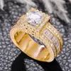 Wedding Rings CAOSHI Trendy Modern Style Ring Female Engagement Party Jewelry Gold Color/Silver Color Bright Zirconia Accessories For Women