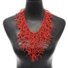 Colares com pingente feito à mão vermelho branco cor coral miçangas colar gargantilha para mulheres indianas africanas étnicas gola boho declaração jóias 230617