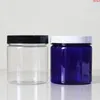 12pcs 500ml pote de exposição de plástico redondo azul transparente transparente pote de creme cosmético transparente recipiente de bálsamo embalagem de amostraboa quantidade Qtqgd