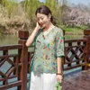 Roupas étnicas chinesas tradicionais femininas cardigã de manga curta roupas de dança clássica linda primavera e verão camiseta Hanfu