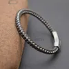 New Buckle Stainless Steel Wire Mix Braided Brown Leather Bracelet Bangle Men Women Punk Jewelry Gift Men Bracelet