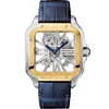 Santos ihåligt klassisk klockdesigner Watch Men's Watch Skeleton 39.8mm rostfritt stål safirglasprespresent