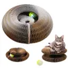 Giocattoli rotondi gatti di graffiatura con un gattino giocattolo giocattolo pieghevole ondulato per gatti nido materiale magico gatto gatto scratch board