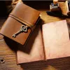 Carnet de notes rétro groupé, bloc-notes, motif de clé Vintage, ornement en cuir, carnet de croquis, papeterie, cadeau, Journal du voyageur