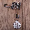 Pendant Necklaces RH Fashion Bohemian Jewelry Accessory 8mm Stone Knotted Mosaic Shel Drop Boho For Women Gift Dropship