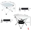 Camp Furniture Ultralight Aluminum Table Portable Folding Camping with Carry Bag for Outdoor Fishing Picnic 230617