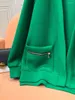 Kvinnorjackor Kvinnor Green Cotton Jacket Spring och Autumn Short All-Match Fashion Casual Cardigan V-Neck Coat for Ladies