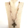 Hanger Kettingen Mode Boheemse Tribal Sieraden Multi Steen Beige Glas Lang Geknoopt Metaal Bloem Vogel Kruis