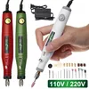 BOORMACHINE 110V / 220V Variable Speed Graving Pen Mini Electric Dring Dremel Grinder Rotary Power Tools Mini Dring Kit Kit 18V