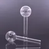 Whosael Thick Pyrex 6inch Glass Oil Burner Pipe with jumbo 50mm ball clear Smoking Hand Pipes Oil Pipe bong de vidro para cachimbo de água