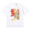 Zomer Heren Designer T-shirt Wit Goud Letter bedrukte shirts Dames Korte mouw Modemerk Top Tees Aziatische maat