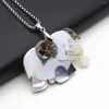 Kedjor Natural Abalone Shell Necklace Pendant Cartoon Elephant Shape Exquisite Charms för smycken Making Diy Accessories Gifts