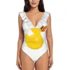 Maillots de bain femme Rubber Duck. Avec des lunettes de soleil canard jaune maillot de bain une pièce femmes Sexy classique dos nu body