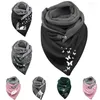 Halsdukar kvinnors triangulära halsduk höst vinter varmt tryck överdimensionerad poncho cape med knapp mjuk wrap stor