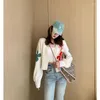 Chandails pour femmes Xiaojing Family's Same Début Automne Français Versatile Slim Fit Manches Longues Fleur Tricoté Cardigan Manteau Court Top Femme