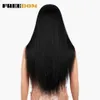 Femme 13x4 synthétique avant de lacet perruques pour les femmes noires Yaki droite 26 pouces de Long brun blond dentelle perruques résistant à la chaleur 230524