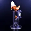 Wholesale Banana Shape Hookahs Glass Tobacco smoking Bongs pipe Creative Unique Fruit Style Showerhed Perc Percolator Water Oil burner Dab Rig Bong