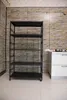 Wholesale kitchen shelving 5 floor to floor multilayer microwave shelving with wheeled storage Multifunctional oven pot rack Storage shelving