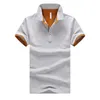 Polos Masculinos Camisas Polo Masculinas de Manga Curta Respirável de Algodão Masculino Camisas de Marca Camisas de Verão Turn Down Masculino Roupas Esportivas Polo Tops Plus Size 230617