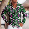 Camisas casuais masculinas moda superdimensionadas para homens de impressão de leopardo de manga longa roupas masculinas havaianas e blusas