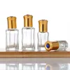 50 unids/lote 3ml botella de Perfume Roll-on vacía tapa dorada 6ml viales botella de bola de rodillo de vidrio de aluminio recargable Ewocm