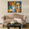 Hög kvalitet Canvas Art Autumn Hugs Handgjorda oljemålningar Urban Streets Modern Wall Decor