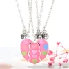 Pendant Necklaces Lovecryst 3Pcs/set Heartbroken Love Friend Children Magnet Stones Attract For Kids Girls Fashion Friendship Gifts