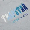 Designer de moda roupas tees tsihrts camisas na moda marca trapstar azul branco gradiente bordado tshirt mens manga curta puro algodão casual casal