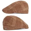 Berets Vintage Beret Hat Men Cabbie Visor Women Cord Herringbone Ed Ivy Cap Plaid Sboy Flat Duckbill Bone Masculino 230617